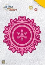 MFD109 Snijmal Nellie Snellen - cirkel sneeuwvlok en ijskristal kerstmis - Xmas wreath snowflake