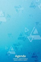 Calendrier / Agenda Perp tuel Avec Sudokus Difficiles Et Experts - Couverture Triangles Bleus (15 X 23 CM)