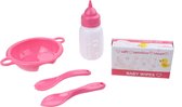 Johntoy Baby Rose Eetset Met Babydoekjes 5-delig Roze