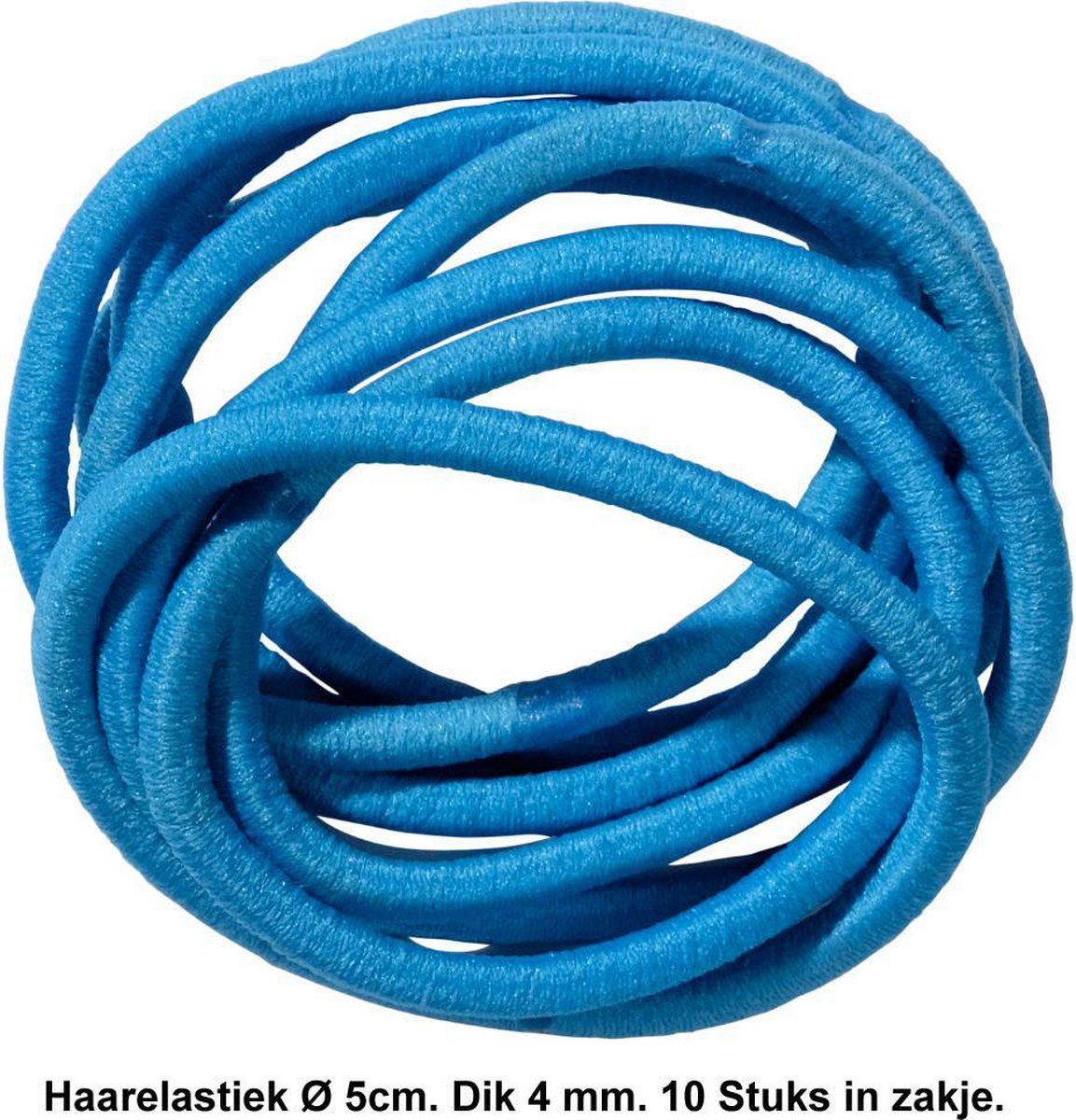 Rojafit Haarelastiekjes – Ø 5 cm. / 4 mm. dik - 10 stuks – Baby Blauw