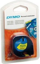 Dymo Lettertape Plastic - Zwart/Geel - 12 mm x 4m - Tape