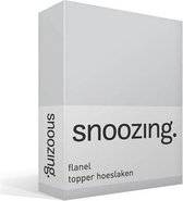 Snoozing - Flanel - Hoeslaken - Topper - Lits-jumeaux - 200x210/220 cm - Grijs