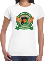 Wit St. Patricks day drinking team t-shirt dames XS