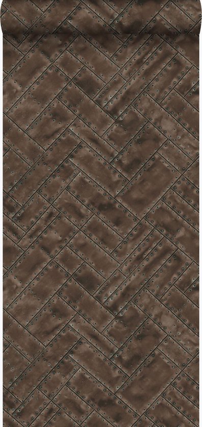 Origin Wallcoverings behang metalen platen roest bruin - 337239 - 53 cm x 10,05 m