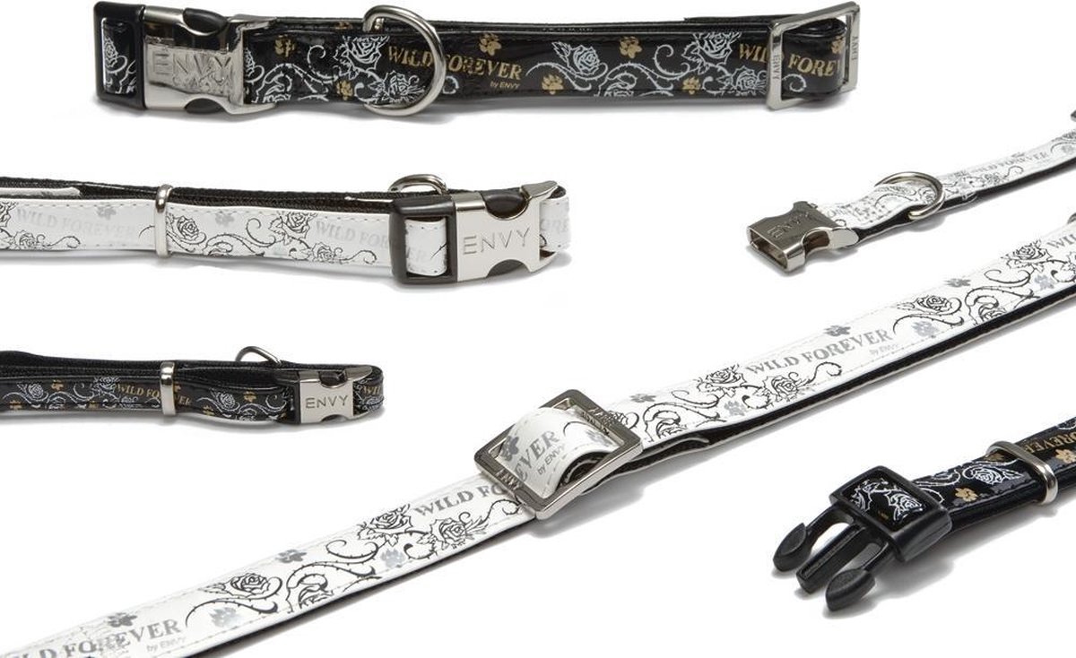 Beeztees Envy halsband hond Wild forever - Zwart - 48-70 cm