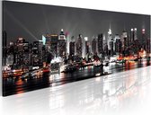 Schilderij - Droom over New York , Skyline  135x45cm