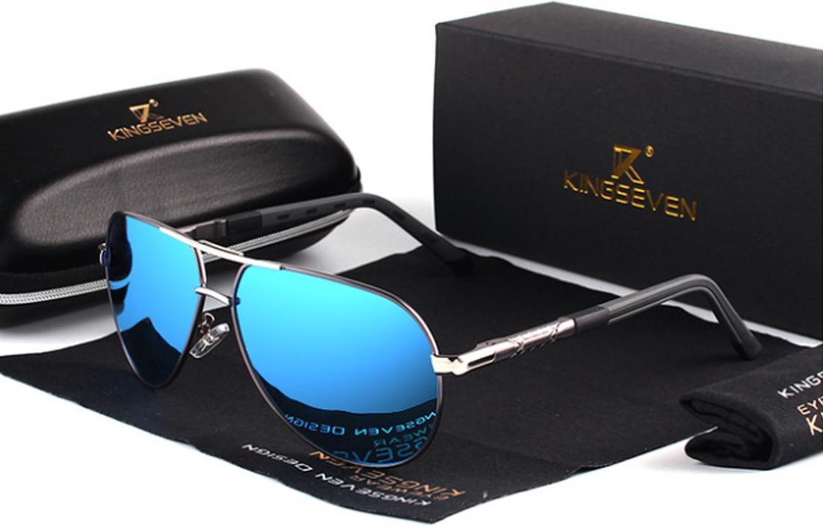 KingSeven Bluestar Z68 Heren Zonnebril - Grijs/Blauw