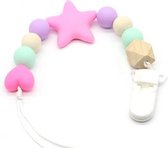 Speenkoord - speenketting roze ster