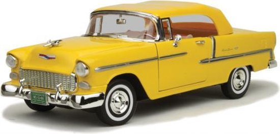 Modèle Réduit Chevrolet Bel Air 1955 1:18 MotorMax - Vert Métallique Et Blanc, Neuf