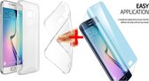 Hoesje geschikt voor Samsung Galaxy S7 Edge - Transparant TPU Silicone Gel Case Skin + Curved Tempered Glass Screenprotector 2,5D 9H (Gehard Glas)