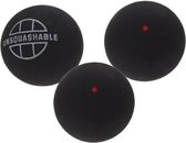 3 squashballen rode stip van unsquashable
