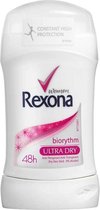 1 stuks Rexona deodorant stick a 40 ml, Biorytm Ultra dry.