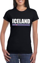 Zwart IJsland supporter t-shirt voor dames L