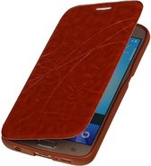 Bestcases Bruin TPU Booktype Motief Cover Samsung Galaxy S6