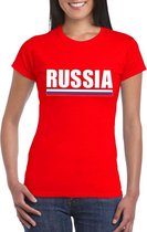 Rood Rusland supporter t-shirt voor dames S