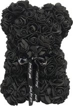 Love teddy beer van zwarte kunst rozen met cadeau doos | Moederdag | Verkering | Beertje | zwart | 25CM | Valentijnsdag | Valentijnscadeau