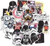 Mix van 50 Star Wars stickers met coole en grappige designs. Voor laptop, auto, telefoon, muur etc.