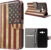 Samsung Galaxy J1 (2016) USA vlag agenda wallet hoesje