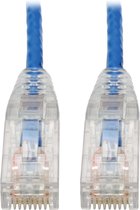 Tripp-Lite N201-S8N-BL Cat6 UTP Patch Cable (RJ45) - M/M, Gigabit, Snagless, Molded, Slim, Blue, 8 in. TrippLite