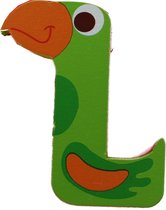 Scratch Letter L Papegaai Groen 5.5 Cm
