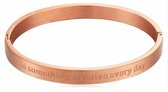 BY-ST6 Bangle Armband met tekst "Do something creative every day" kleur Rosé 7mm!