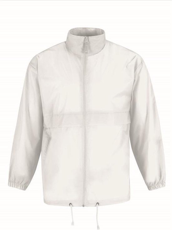 Windjas/regenjas voor heren wit maat 2XL