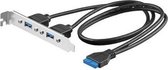 Goobay 2x USB 3.0 USB-kabel Zilver, Zwart