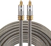 ETK Digital Optical kabel 10 meter / toslink audio male to male / Optische kabel metaal - Grijs