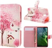 Qissy Tree And House portemonnee case hoesje voor Sony Xperia L1