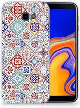 Geschikt voor Samsung Galaxy J4 Plus (2018) TPU Siliconen Hoesje Tiles Color