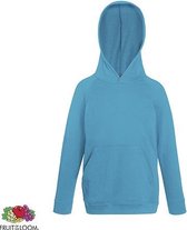 Fruit of the Loom Kids hoodie - Maat 164 - Kleur Azure Blue