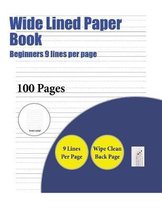 Wide Lined Paper Book (Beginners 9 lines per page)