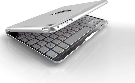 iPad Air 1 Hoesje Toetsenbord Hoes Luxe Keyboard Case Cover - Zilver - BTH