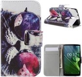 Qissy Cool Cat portemonnee case hoesje voor Motorola C Plus