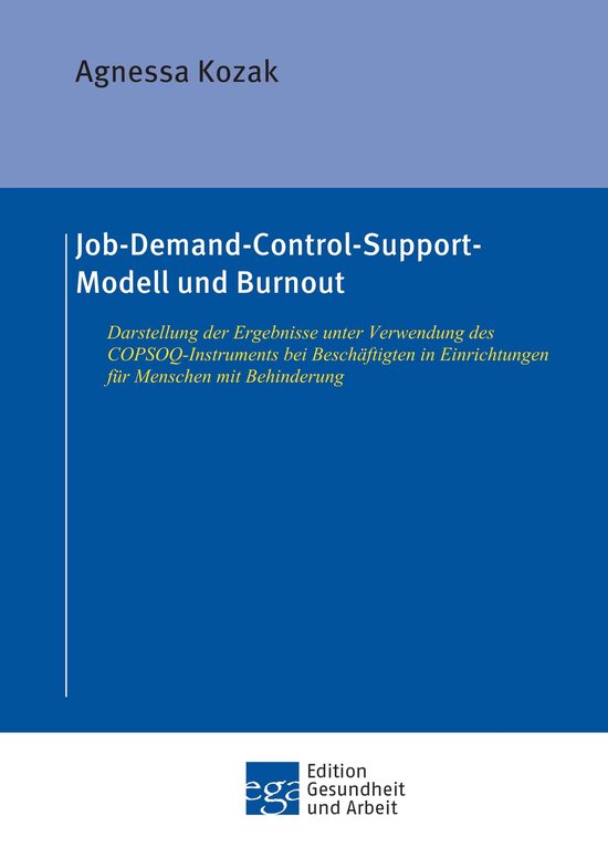 Edition Gesundheit und Arbeit - Job-Demand-Control-Support-M ... - cover