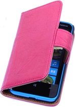 BestCases Stand Fuchsia Luxe Echt Lederen Book Wallet Hoesje Nokia Lumia 900