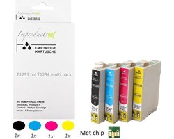 Improducts® Inkt cartridges - Alternatief Epson T1291 T1292 T1293 T1294 T1295 set v4 chip