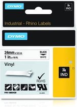 DYMO Rhino industriële Vinyl Labels | 24 mm x 5,5 m | zwarte afdruk op wit | zelfklevende labels voor Rhino & LabelManager labelprinters
