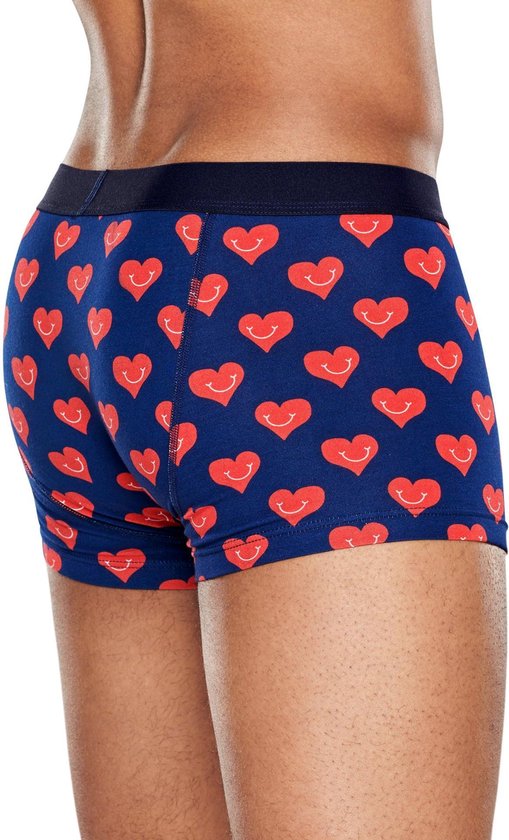 Happy Socks heren underwear hartjes donkerblauw rood maat S | bol.com
