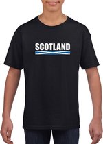Zwart Schotland supporter t-shirt voor kinderen XL (158-164)