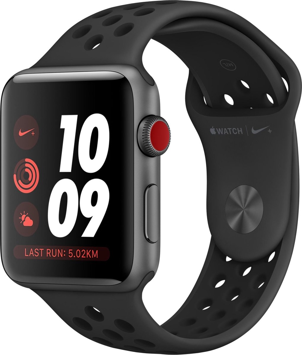 Apple Watch Nike+ Series 3 GPS + Cellular 42mm Spacegrijs Aluminium /  Antraciet Sportband | bol.com