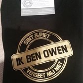 Shirtje Sint en Piet Ik ben eigen naam ... vergeet mij niet | Lange mouw | zwart met gouden letters | maat 74 cadeau mijn 1e eerste sint sinterklaas of zwangerschapsaankondiging ba