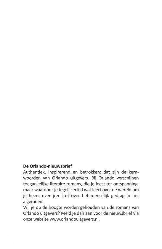 Tekstpagina: 'De Orlando-nieuwsbrief' met informatie over Orlando Uitgevers en romans.