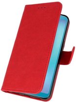 Rood Bookstyle Wallet Cases Hoes voor Honor View 20