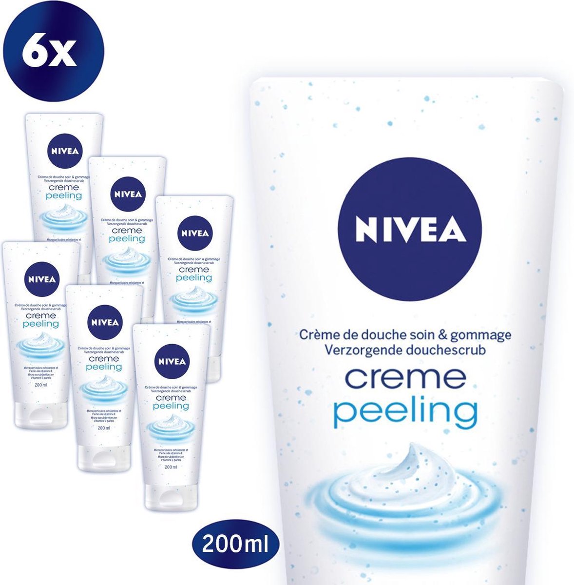 liefdadigheid Overtreden Afhankelijkheid NIVEA Crème Peeling - 6 x 200 ml - Voordeelverpakking - Douchescrub |  bol.com