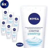 NIVEA Crème Peeling - 6 x 200 ml - Voordeelverpakking - Douchescrub