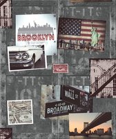 Freestyle New York foto's behang (papierbehang, grijs)