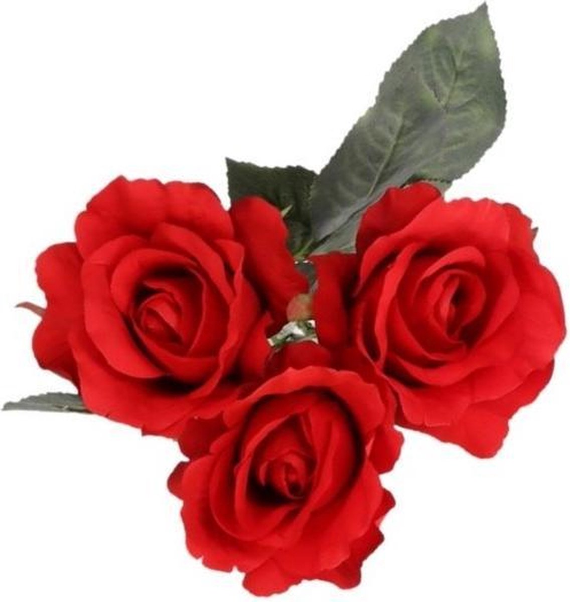 Fleur artificielle rose rouge 30 cm 3 pcs | bol.com