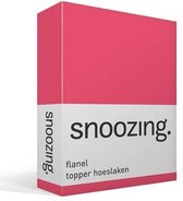 Snoozing - Flanel - Hoeslaken - Topper - Lits-jumeaux - 180x200 cm - Fuchsia