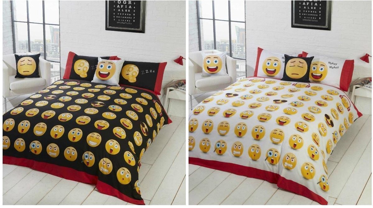 Emoji Smiley lits jumeaux dekbedovertrek - Smileys dekbed